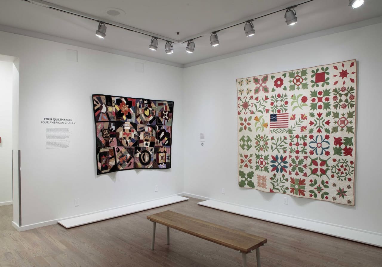 Installation view, Four Quiltmakers, Four American Stories. The Newark Museum of Art, 2021. Photo by Richard Goodbody. 