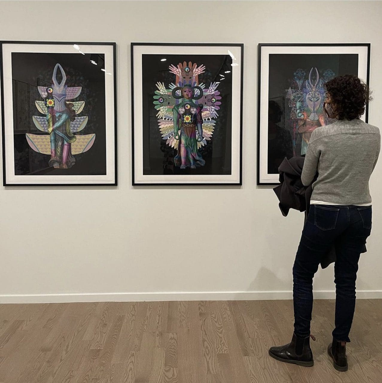 visitor at at Saya Woolfalk: Field Notes from the Empathic Universe exhibit