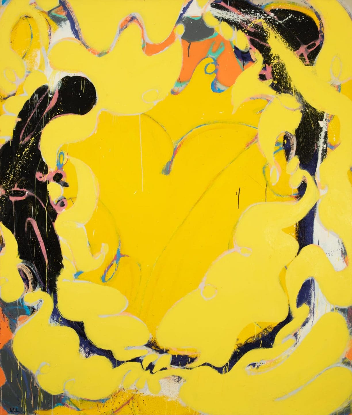 Norman Bluhm, Golden Flaxen Maiden. (1978) Oil on canvas, 89 x 76 in., Collection of Mr. Anthony Scotto, ©The Estate of Norman Bluhm