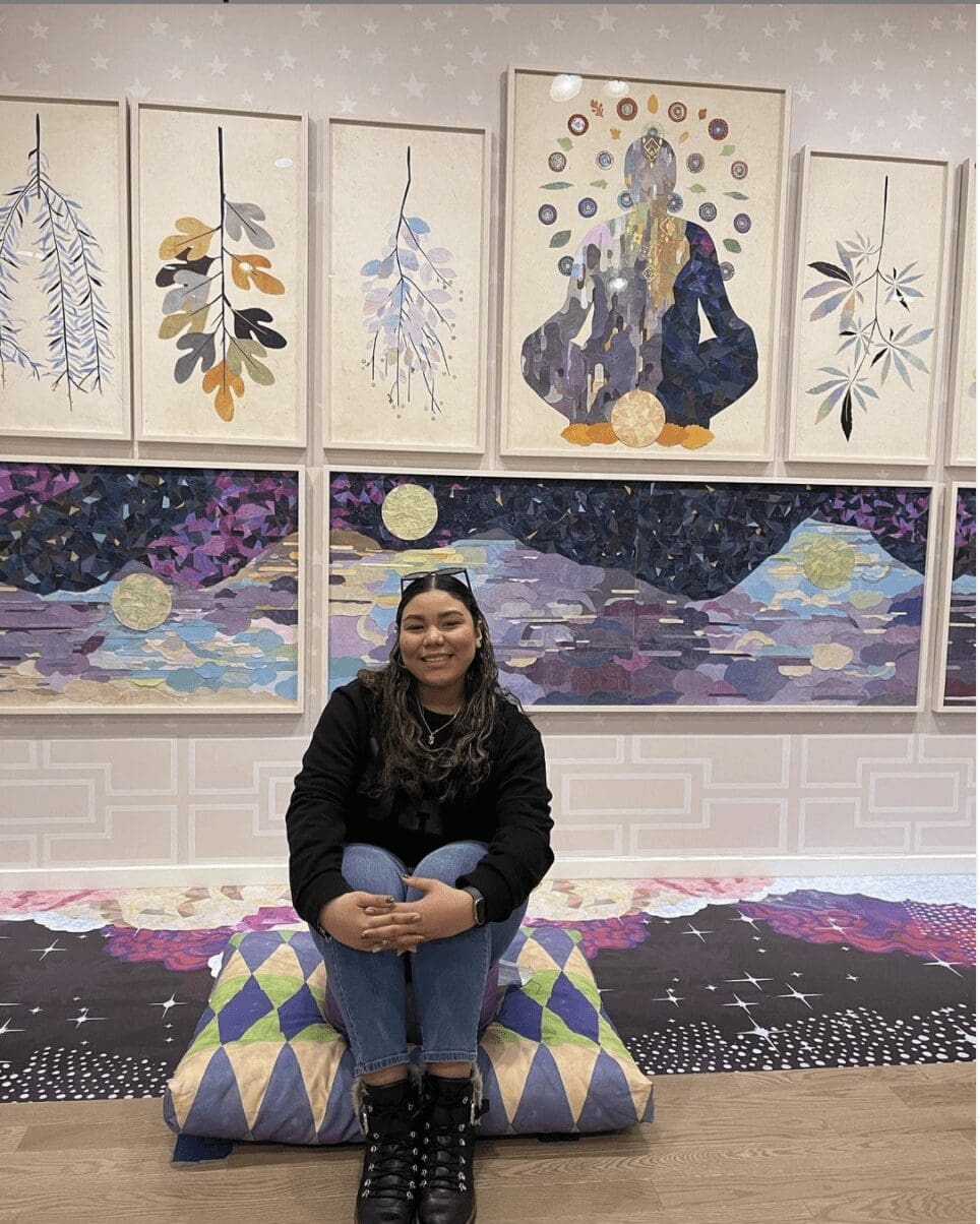 photo of woman at Saya Woolfalk: Field Notes from the Empathic Universe exhibit