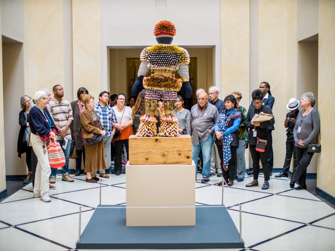 Tour Group viewing Gibson sculpture Newark Museum of Art