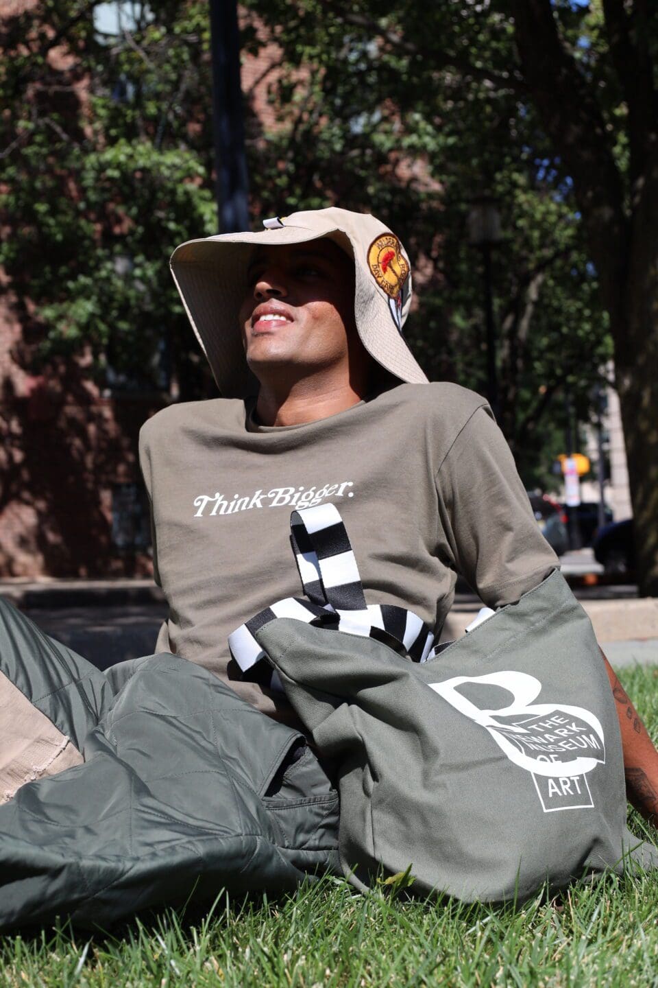 BrownMill NMOA think bigger t-shirt tote bag newark museum of art