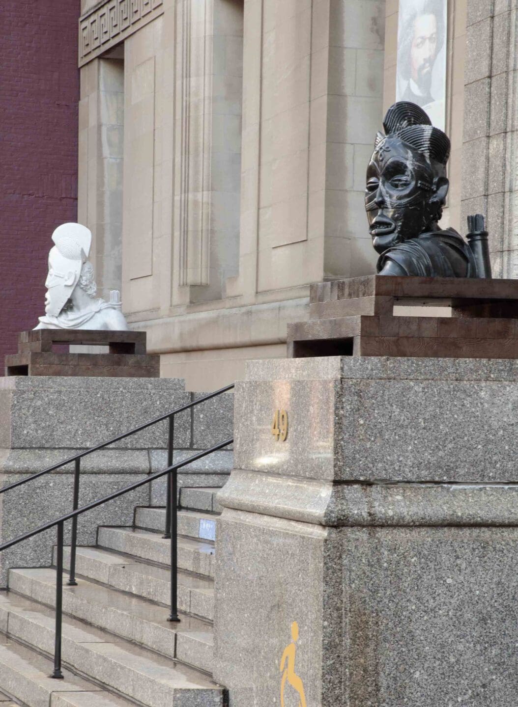 Apollo (Diptych) by Sanford Biggers Outside Newark Museum of Art front entrance