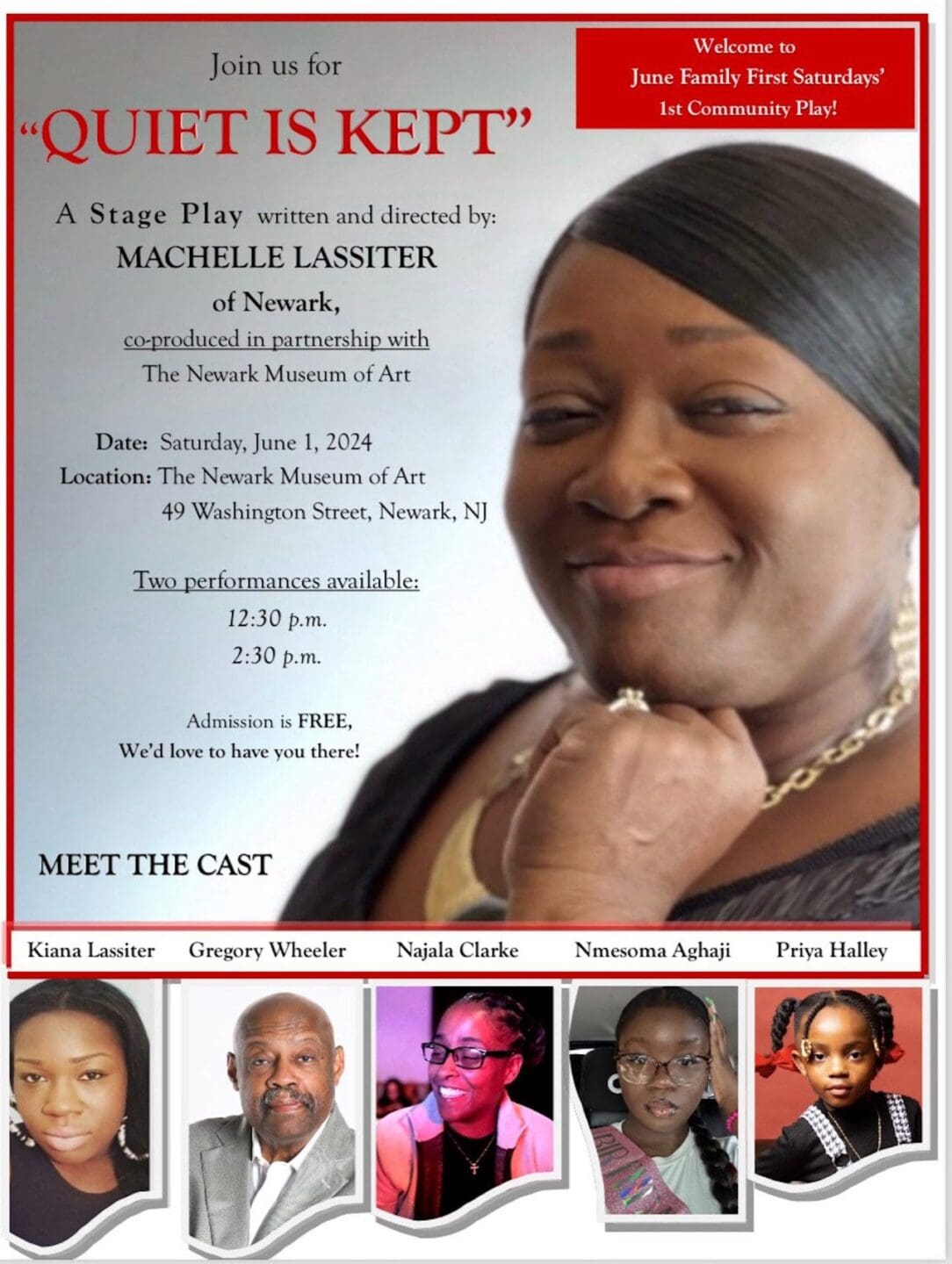 Quiet is Kept stage play flyer